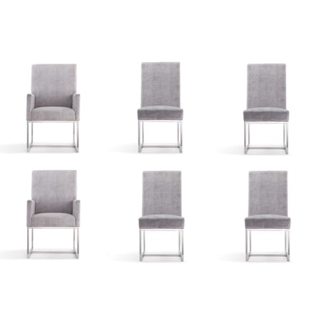 Manhattan Comfort Element 6-Piece Dining Chairs in Grey, PK6 4-DC2930-GY
